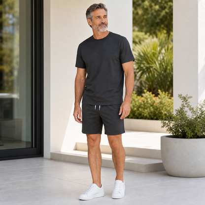 Men's Casual T-Shirt and Shorts Two-Piece Set