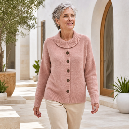 Women's Soft-Knit Shawl-Collar Button Cardigan