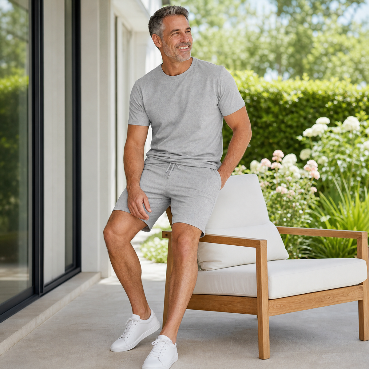 Men's Casual T-Shirt and Shorts Two-Piece Set