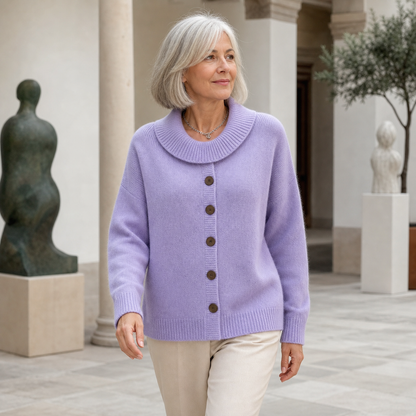 Women's Soft-Knit Shawl-Collar Button Cardigan