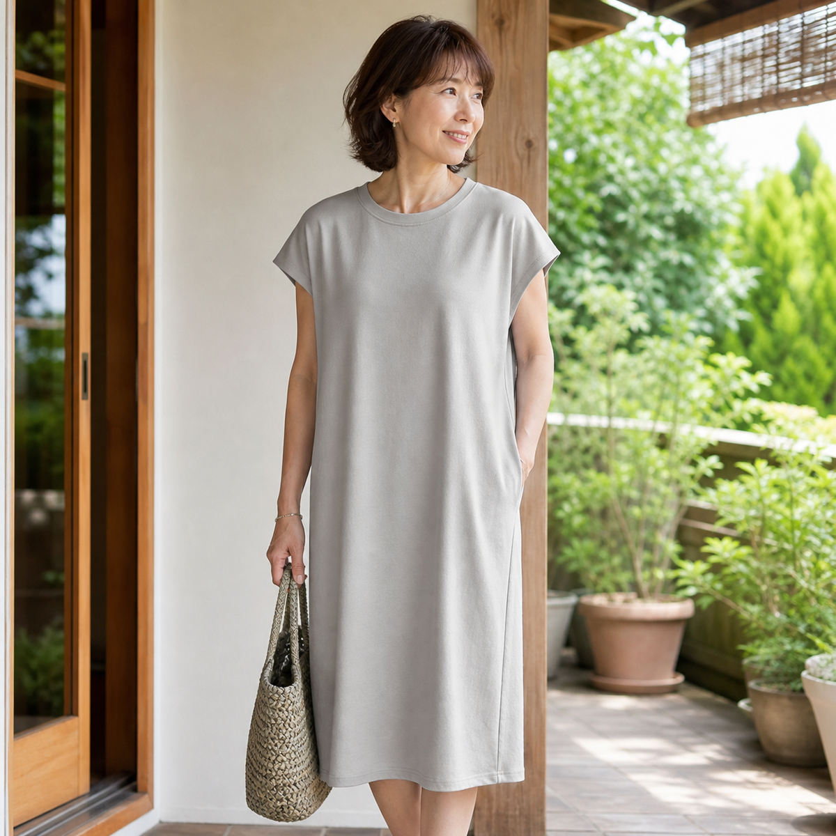 Women's Relaxed Crewneck T-Shirt Dress