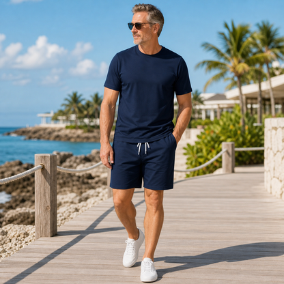 Men's Casual T-Shirt and Shorts Two-Piece Set