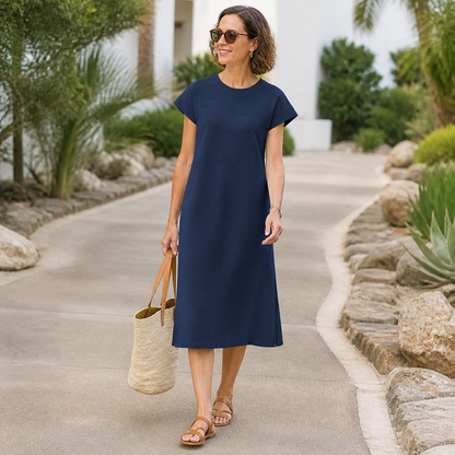 Women's Relaxed Crewneck T-Shirt Dress