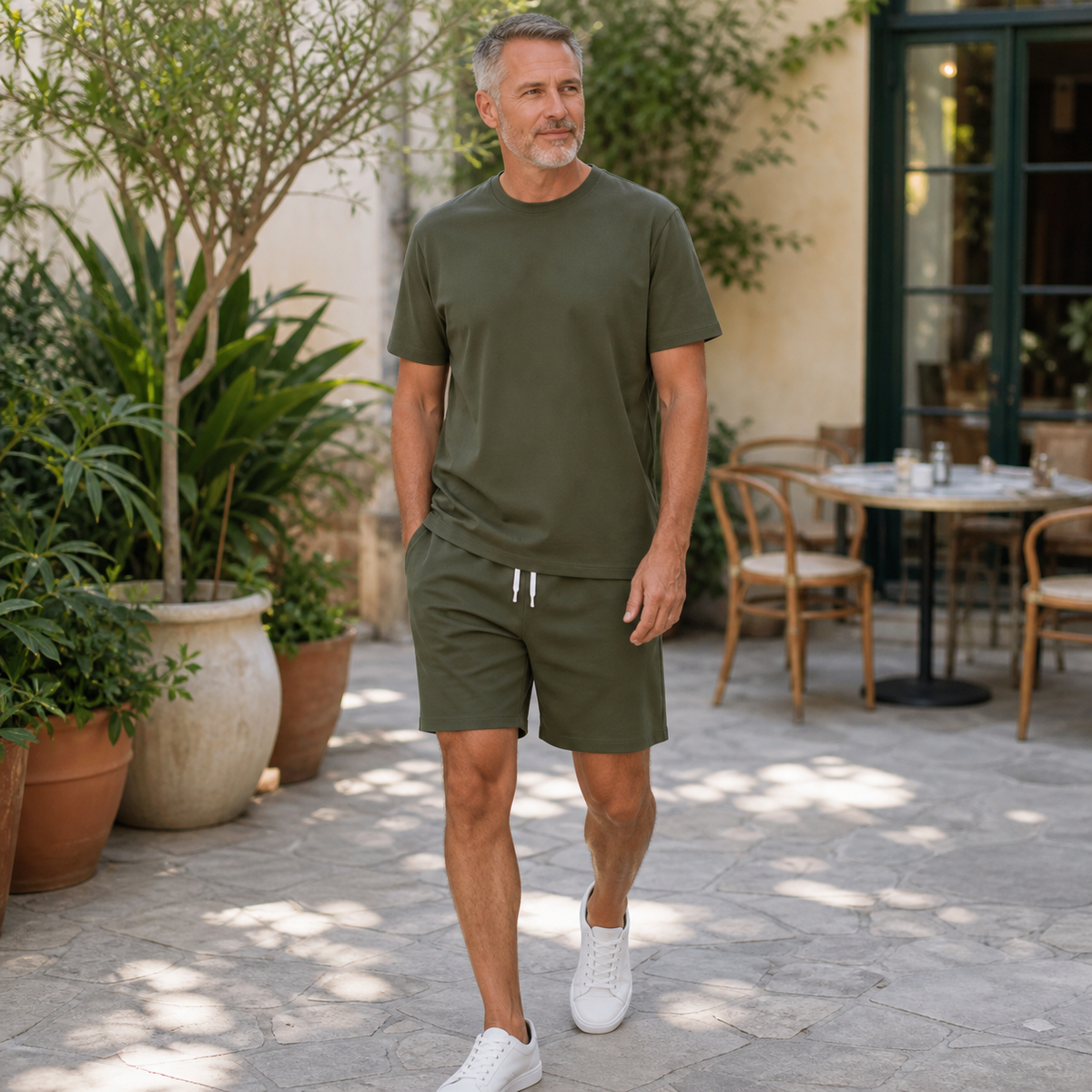 Men's Casual T-Shirt and Shorts Two-Piece Set