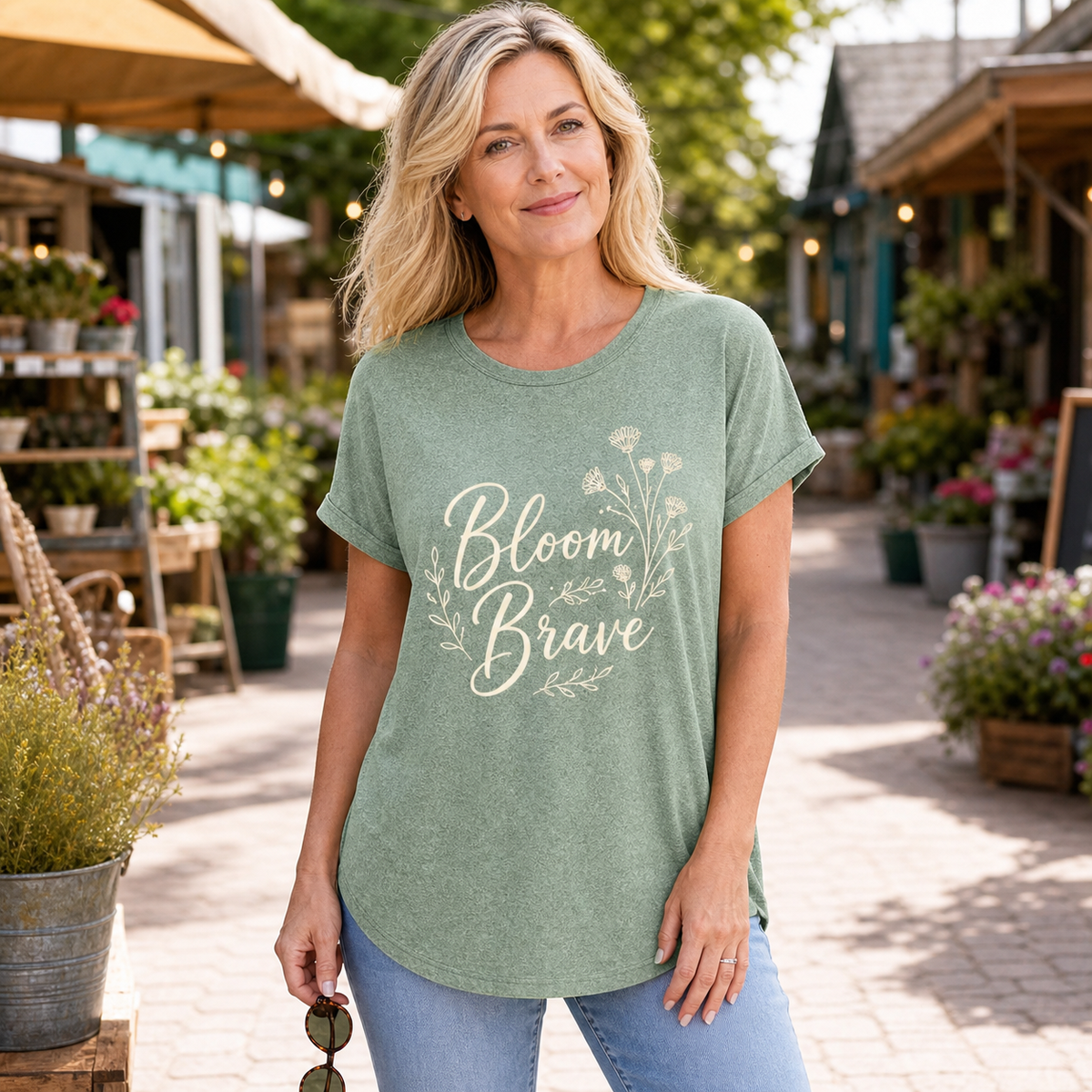 Women's Floral Graphic Crewneck T-Shirt