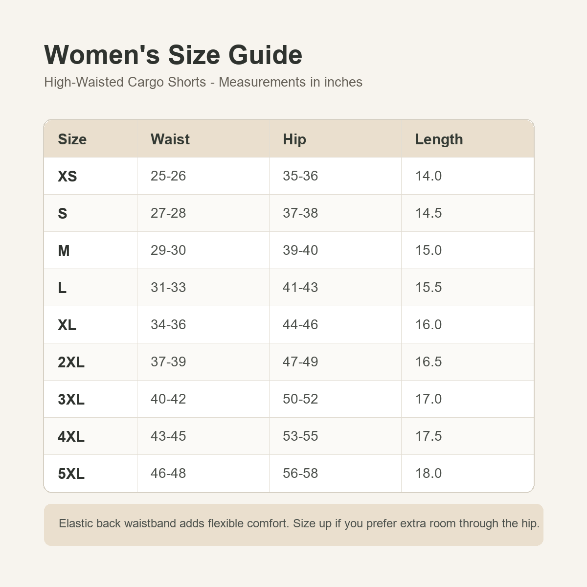 Women's High-Waisted Cargo Shorts with Elastic Back
