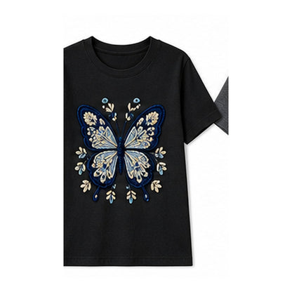CLEARANCE SALE - Women's Crochet Butterfly Graphic Tee - 14 Colors & Bundle Deals