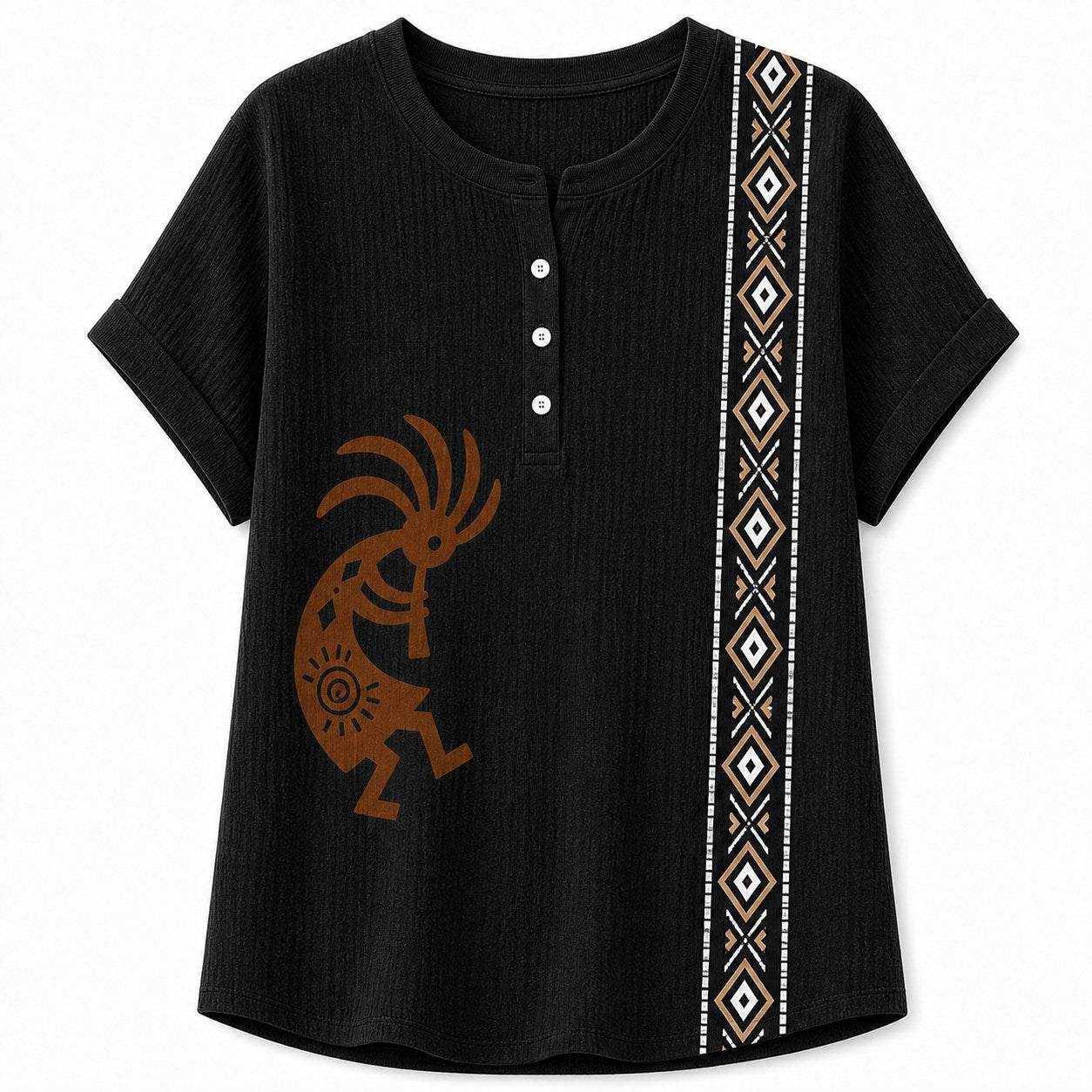CLEARANCE SALE - Women's Southwest Kokopelli Henley Top - 14 Colors & Bundle Deals