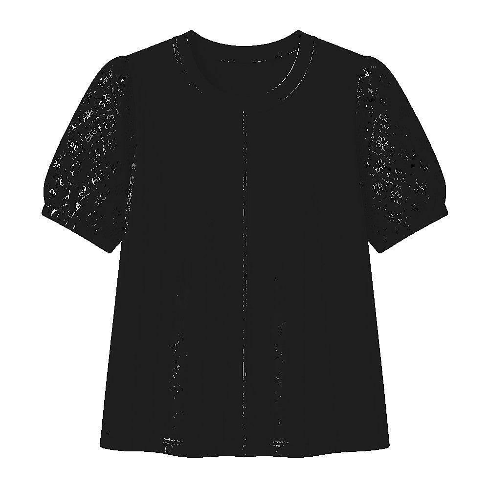 CLEARANCE SALE - Women's 95% Cotton Eyelet Sleeve Tee - 14 Colors & Bundle Deals