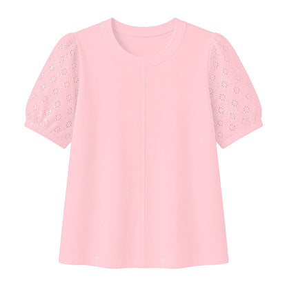 CLEARANCE SALE - Women's 95% Cotton Eyelet Sleeve Tee - 14 Colors & Bundle Deals