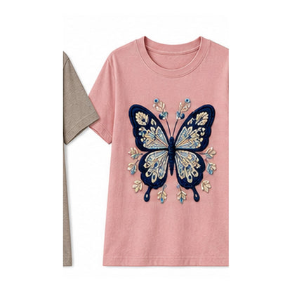 CLEARANCE SALE - Women's Crochet Butterfly Graphic Tee - 14 Colors & Bundle Deals