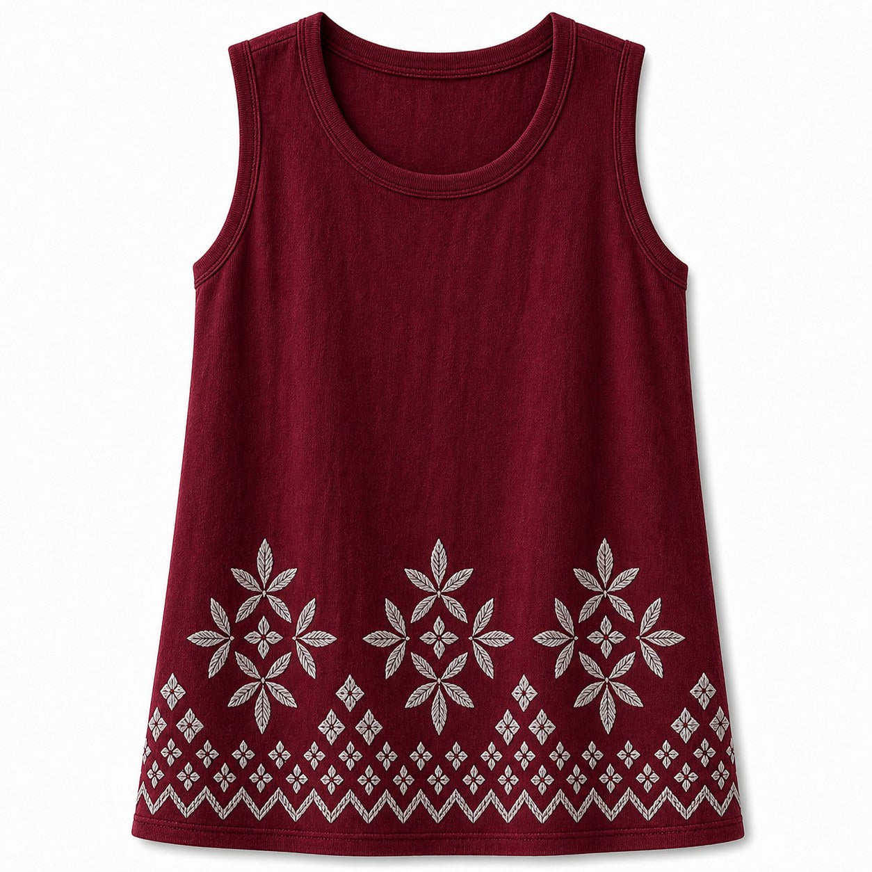 CLEARANCE SALE - Women's Embroidered Border Sleeveless Tank Top - 14 Colors & Bundle Deals