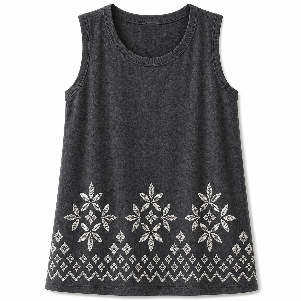 CLEARANCE SALE - Women's Embroidered Border Sleeveless Tank Top - 14 Colors & Bundle Deals