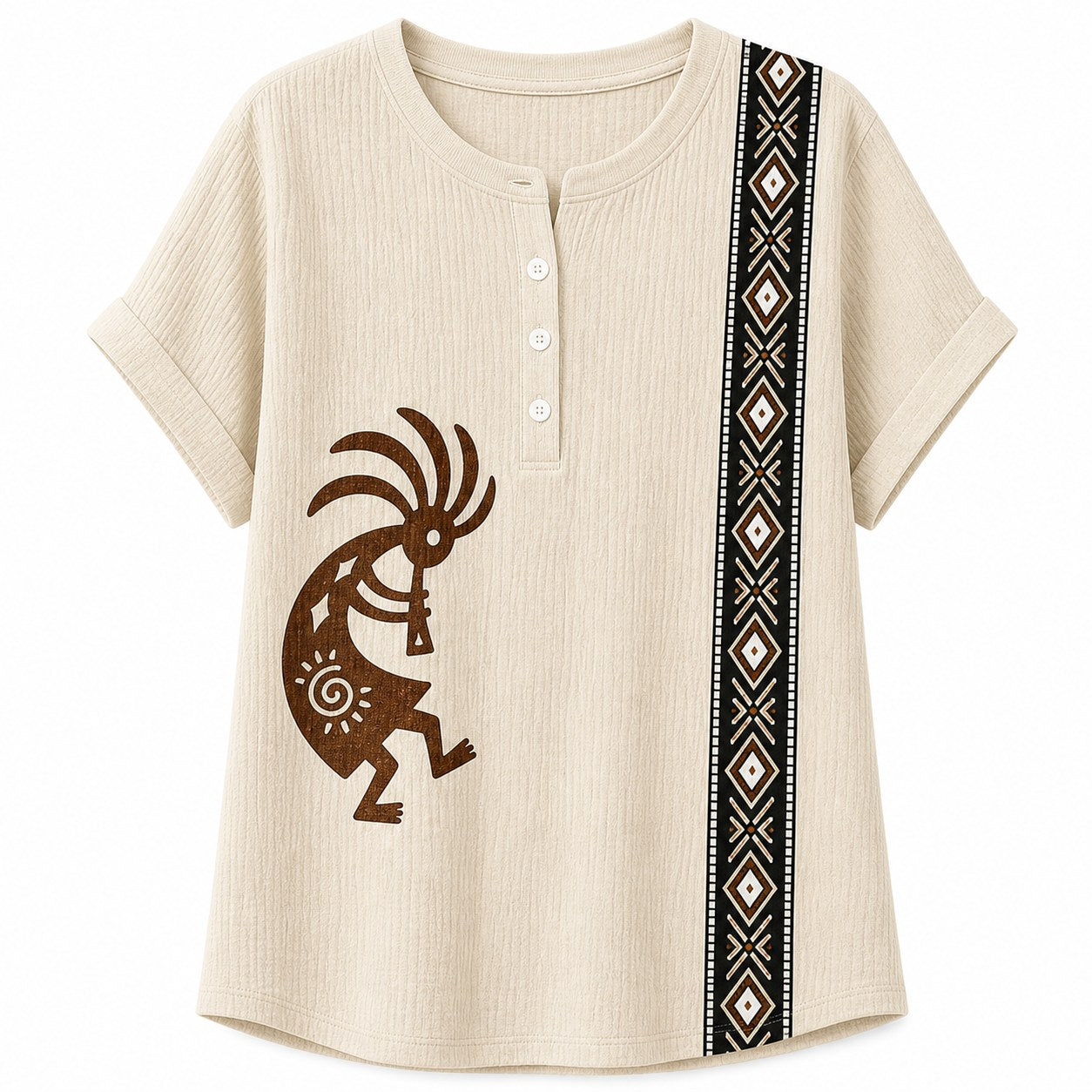 CLEARANCE SALE - Women's Southwest Kokopelli Henley Top - 14 Colors & Bundle Deals
