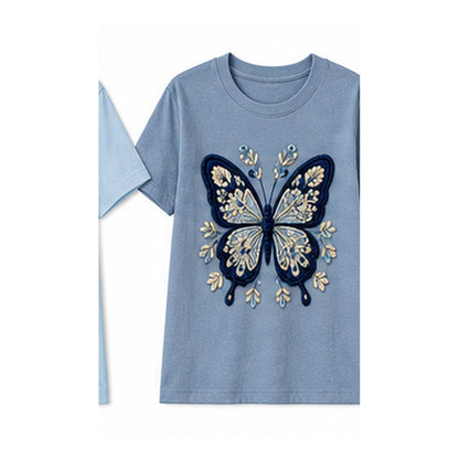 CLEARANCE SALE - Women's Crochet Butterfly Graphic Tee - 14 Colors & Bundle Deals