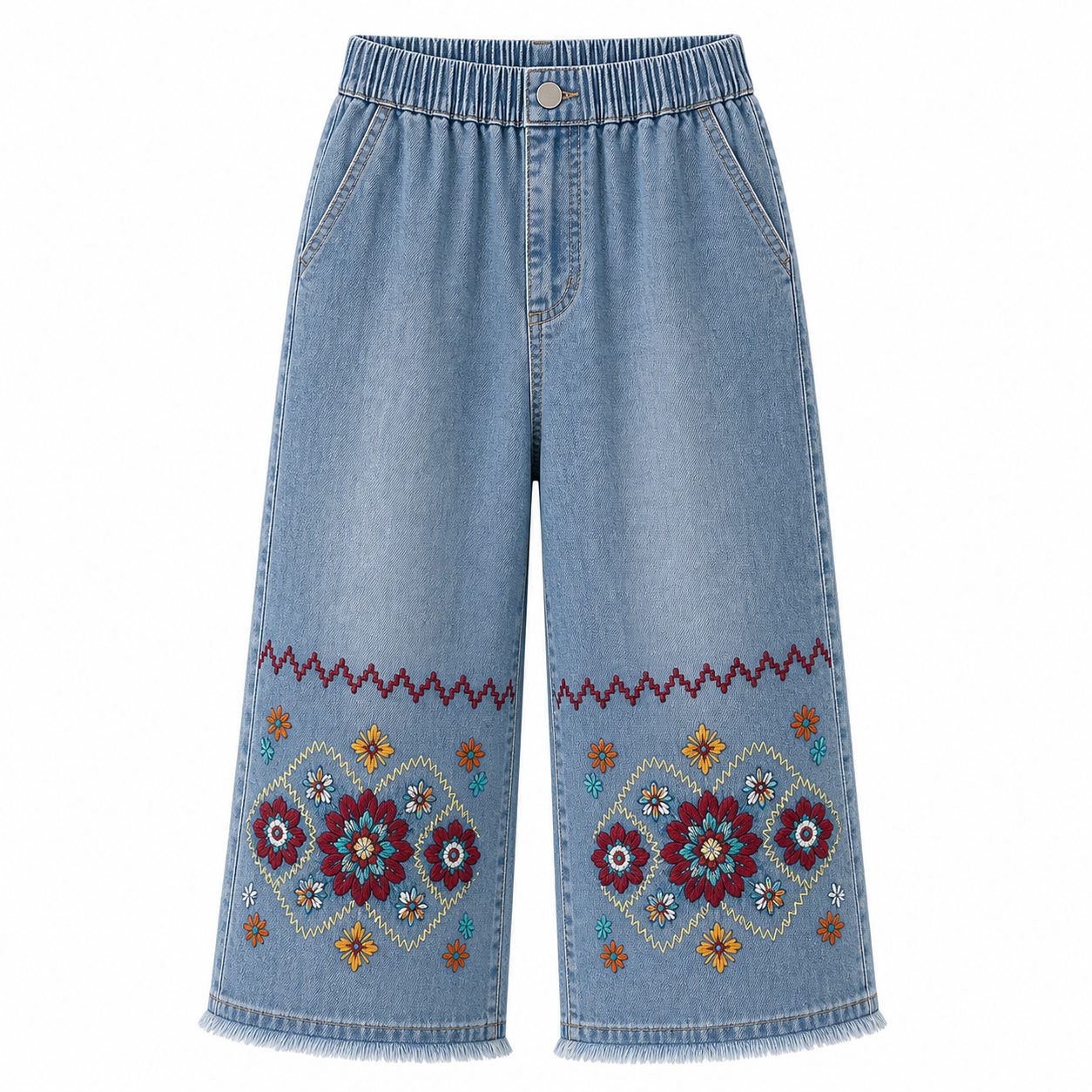 CLEARANCE SALE - Women's Embroidered Denim Capri Pants - 14 Washes & Bundle Deals