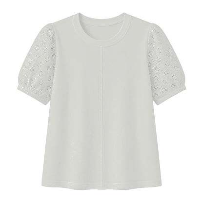 CLEARANCE SALE - Women's 95% Cotton Eyelet Sleeve Tee - 14 Colors & Bundle Deals