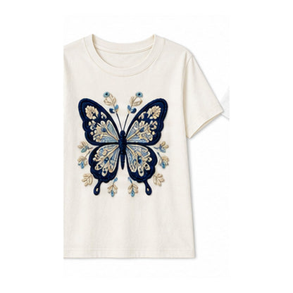 CLEARANCE SALE - Women's Crochet Butterfly Graphic Tee - 14 Colors & Bundle Deals