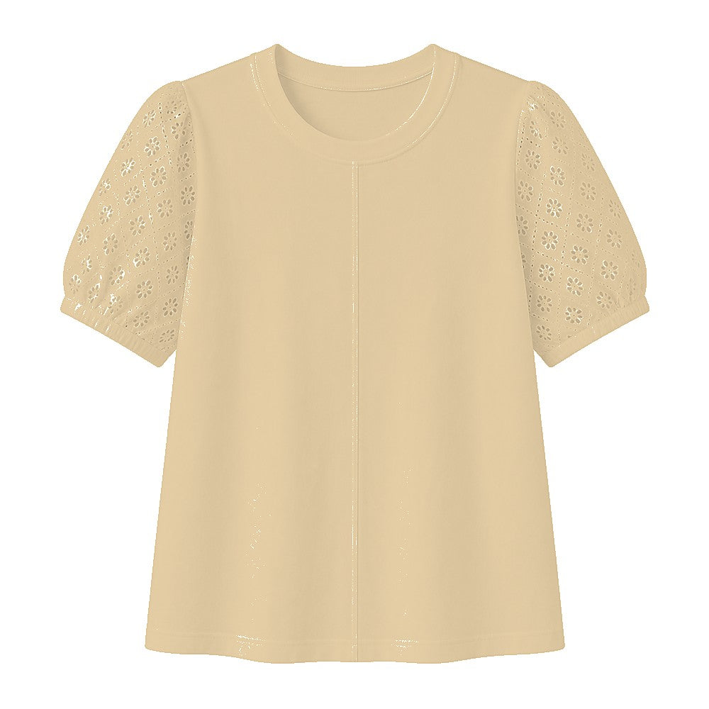 CLEARANCE SALE - Women's 95% Cotton Eyelet Sleeve Tee - 14 Colors & Bundle Deals