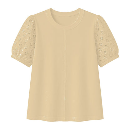 CLEARANCE SALE - Women's 95% Cotton Eyelet Sleeve Tee - 14 Colors & Bundle Deals