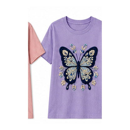 CLEARANCE SALE - Women's Crochet Butterfly Graphic Tee - 14 Colors & Bundle Deals