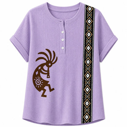 CLEARANCE SALE - Women's Southwest Kokopelli Henley Top - 14 Colors & Bundle Deals