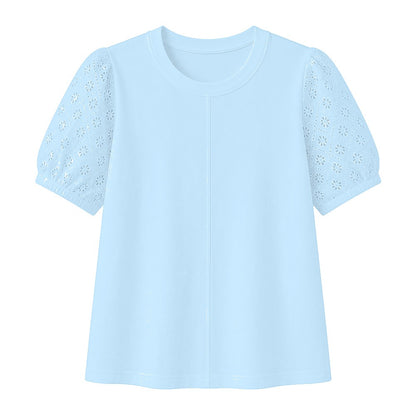 CLEARANCE SALE - Women's 95% Cotton Eyelet Sleeve Tee - 14 Colors & Bundle Deals