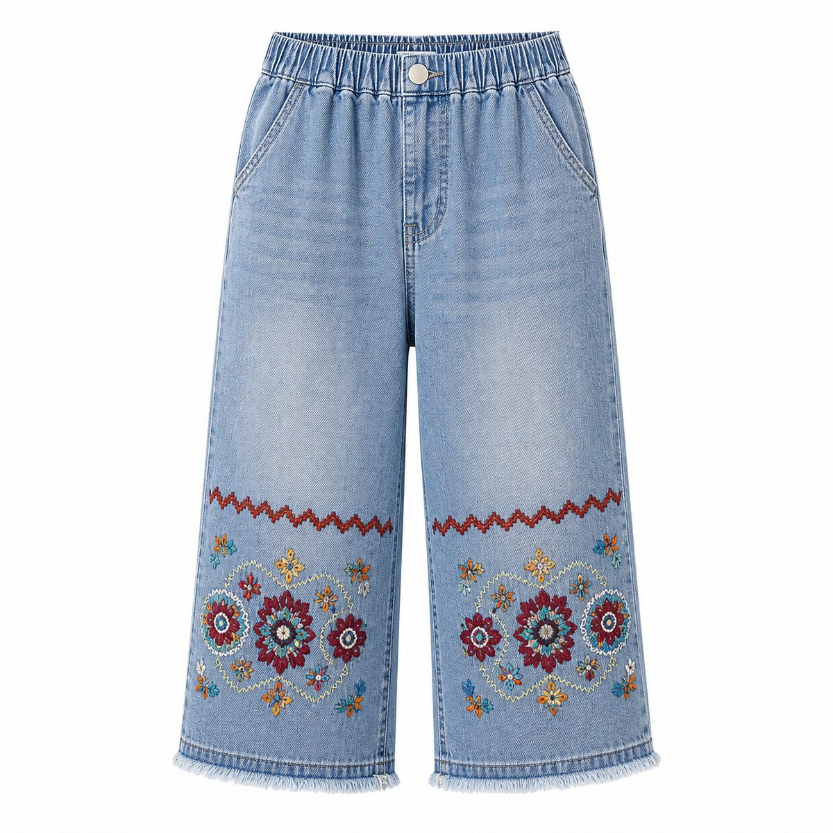 CLEARANCE SALE - Women's Embroidered Denim Capri Pants - 14 Washes & Bundle Deals