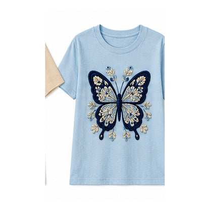 CLEARANCE SALE - Women's Crochet Butterfly Graphic Tee - 14 Colors & Bundle Deals