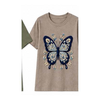 CLEARANCE SALE - Women's Crochet Butterfly Graphic Tee - 14 Colors & Bundle Deals