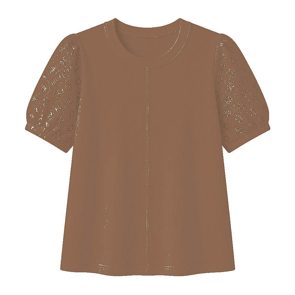CLEARANCE SALE - Women's 95% Cotton Eyelet Sleeve Tee - 14 Colors & Bundle Deals