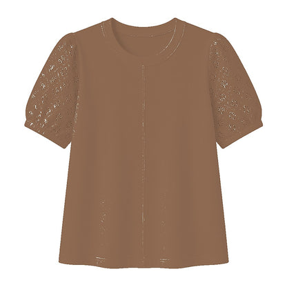 CLEARANCE SALE - Women's 95% Cotton Eyelet Sleeve Tee - 14 Colors & Bundle Deals