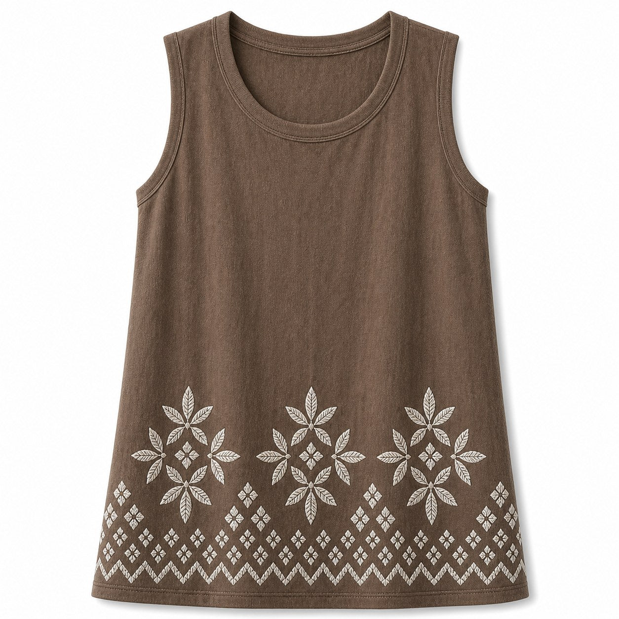 CLEARANCE SALE - Women's Embroidered Border Sleeveless Tank Top - 14 Colors & Bundle Deals