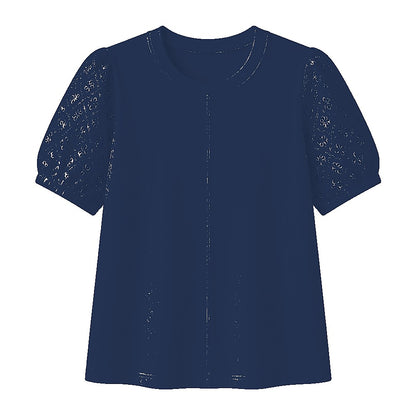 CLEARANCE SALE - Women's 95% Cotton Eyelet Sleeve Tee - 14 Colors & Bundle Deals