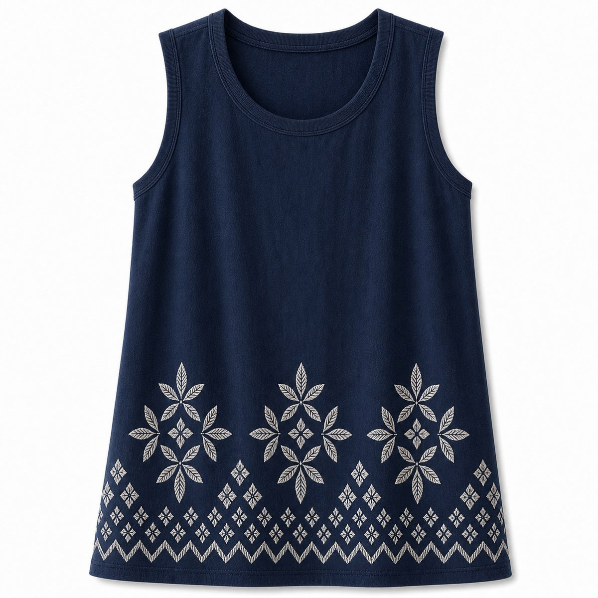 CLEARANCE SALE - Women's Embroidered Border Sleeveless Tank Top - 14 Colors & Bundle Deals