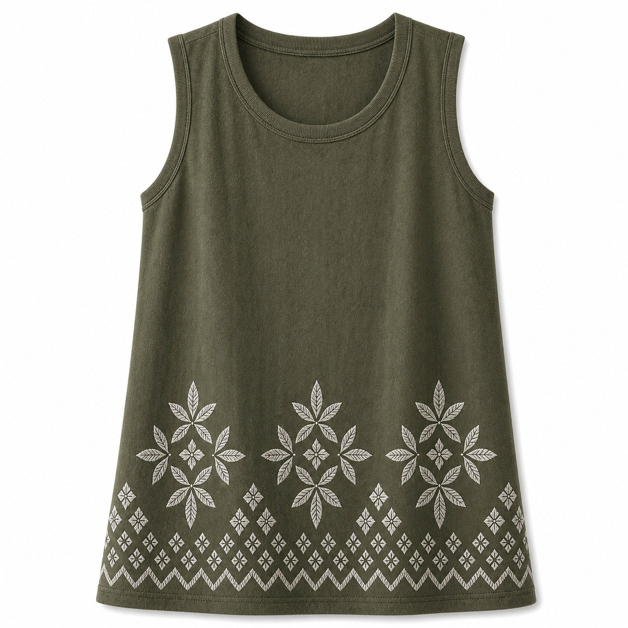 CLEARANCE SALE - Women's Embroidered Border Sleeveless Tank Top - 14 Colors & Bundle Deals