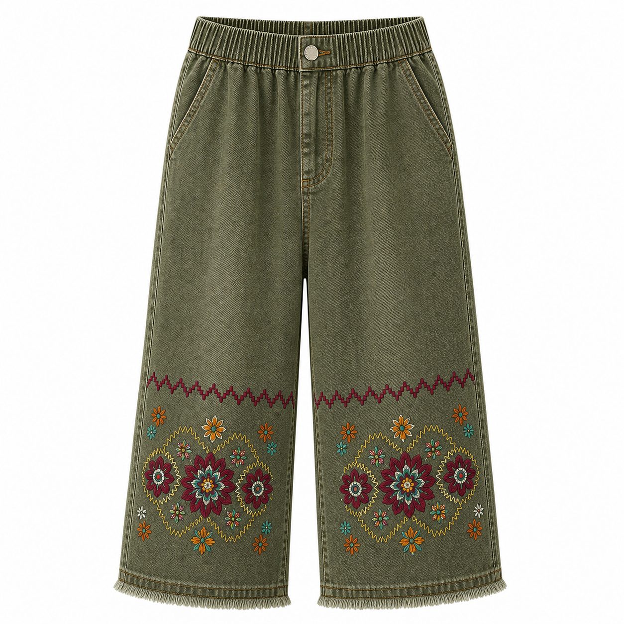 CLEARANCE SALE - Women's Embroidered Denim Capri Pants - 14 Washes & Bundle Deals