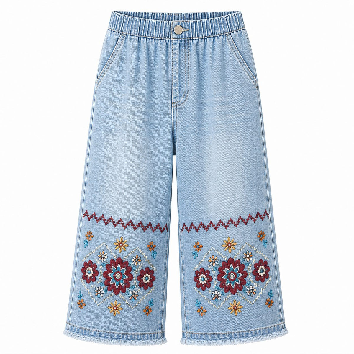 CLEARANCE SALE - Women's Embroidered Denim Capri Pants - 14 Washes & Bundle Deals