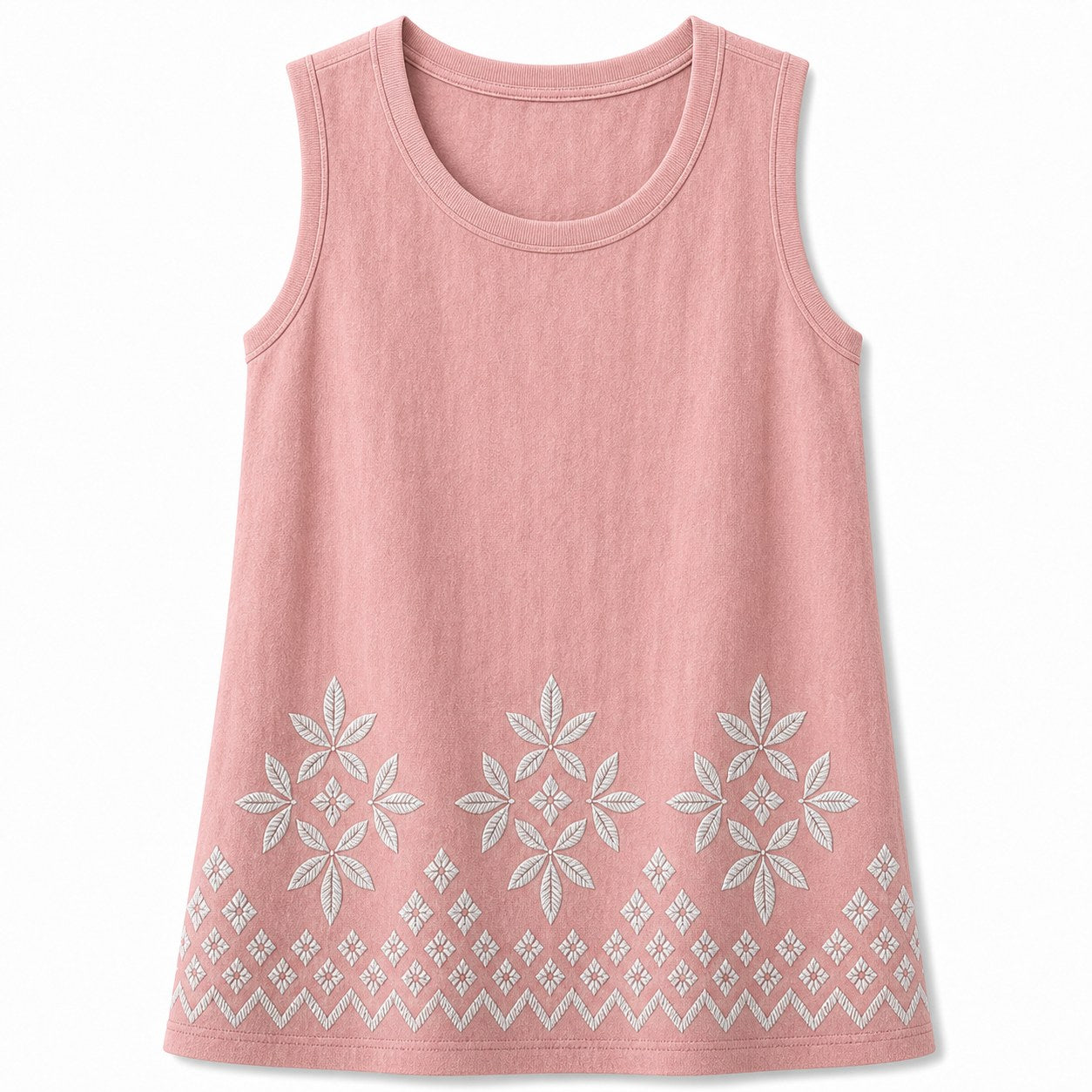 CLEARANCE SALE - Women's Embroidered Border Sleeveless Tank Top - 14 Colors & Bundle Deals
