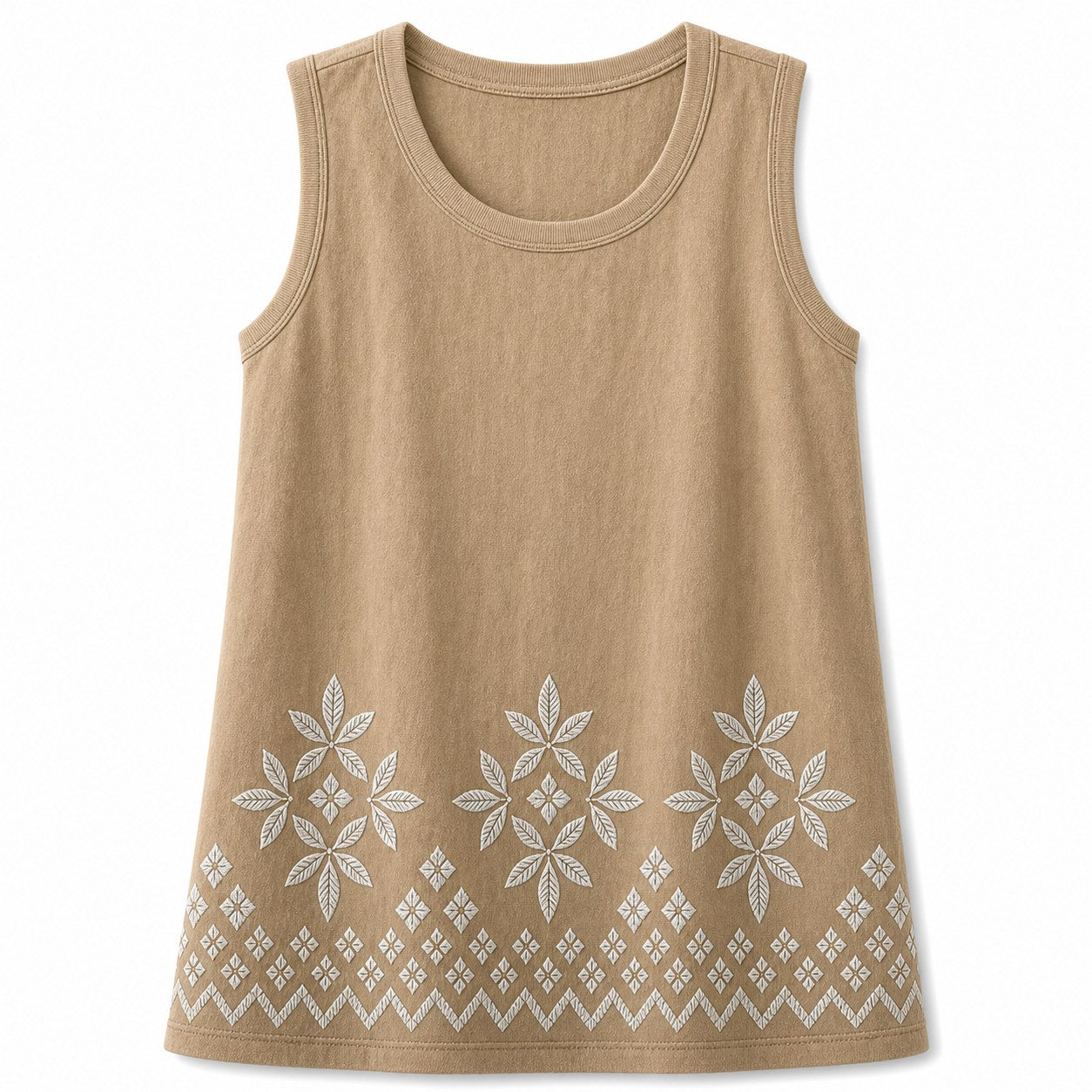 CLEARANCE SALE - Women's Embroidered Border Sleeveless Tank Top - 14 Colors & Bundle Deals