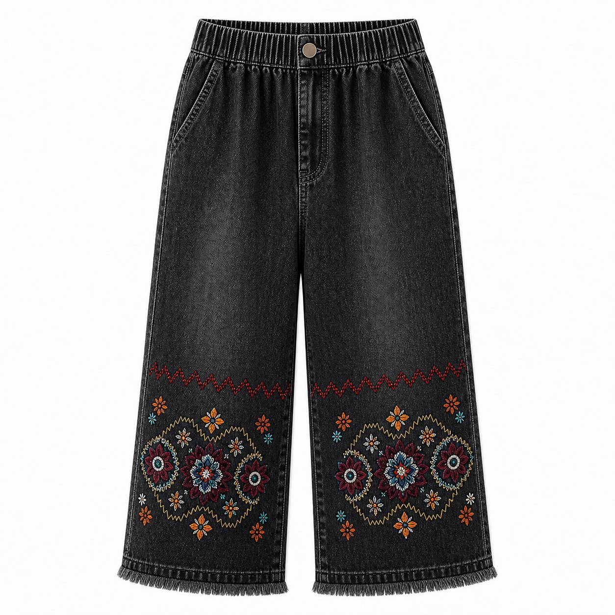 CLEARANCE SALE - Women's Embroidered Denim Capri Pants - 14 Washes & Bundle Deals